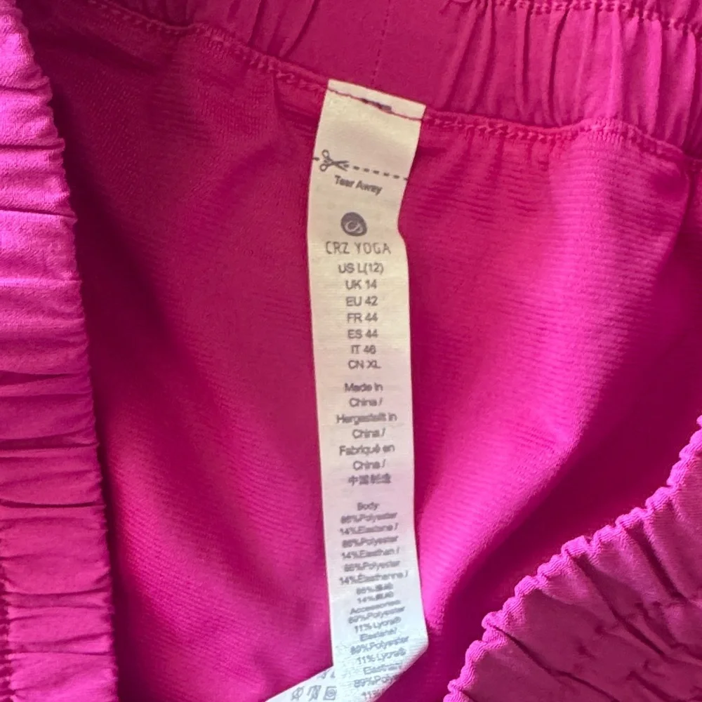 CRZ YOGA Vibrant Pink Athletic Shorts L/12